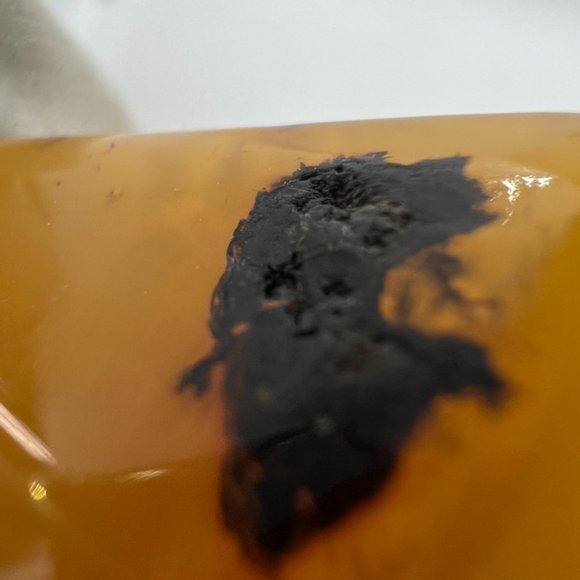 VINTAGE BALTIC BUTTERSCOTCH INCLUSION AMBER STONE PENDANT SOVIET USSR - Picture 12 of 16